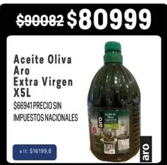 Aro - Aceite Oliva Extra Virgen X5L