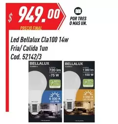 Mas - Led Bellalux Cla100 14w Fria/Calida 1un Cod. 52142/3