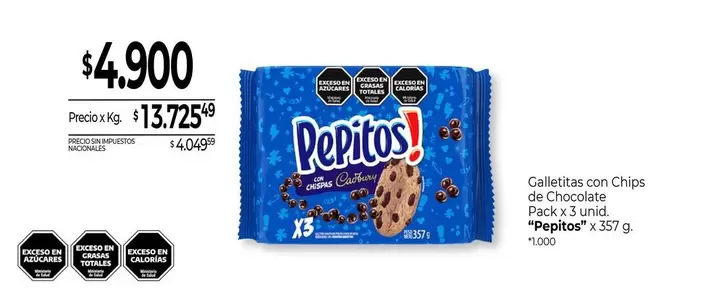 X$ - Pepitos! Galletitas con Chips de Chocolate