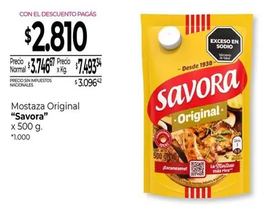 Savora - Mostaza Original