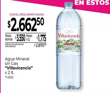 Villavicencio - Agua Mineral sin Gas