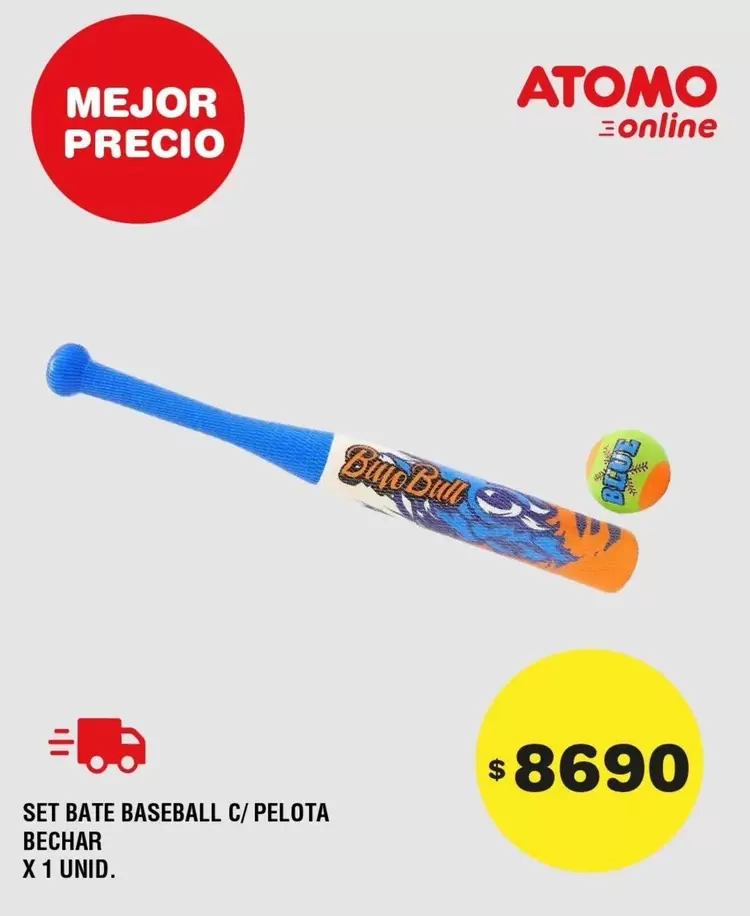 Atomo - SET BATE BASEBALL C/ PELOTA