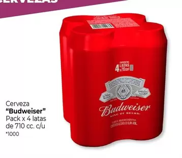 Budweiser - Cerveza Pack x 4 latas