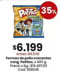 Patitas - Formas de pollo crocantes cong.