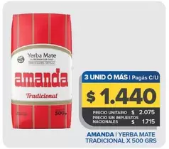 Amanda - Yerba Mate Tradicional X 500 Grs
