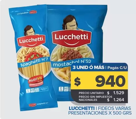 Lucchetti - Fideos Varias Presentaciones