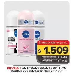 Nivea - Antitranspirante Roll On Varias Presentaciones X 50 Cc