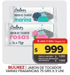 Bulnez - Jabon De Tocador Varias Fragancias 75 Grs X 3 Uni