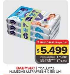 Babysec - Toallitas Humedas Ultrafresh X 150 Uni