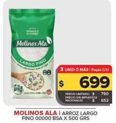 Molinos Ala - Arroz Largo Fino 00000 Bsa X 500 Grs