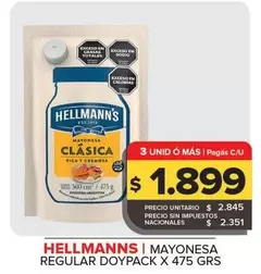 Hellmann's - Mayonesa Regular Doypack X 475 Grs
