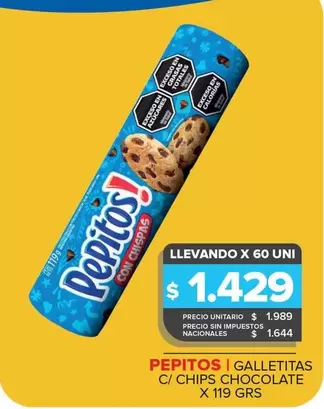 Pepitos - Galletitas C/Chips Chocolate