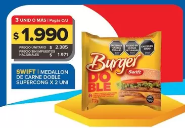 Swift - Medallone De Carne Doble Supercong X 2 Uni