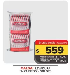 Calsa - Levadura En Cubitos X 100 Grs