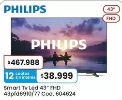 Philips - Smart Tv Led 43" FHD 43pfd6910/77