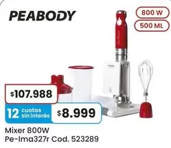 Peabody - Mixer 800W Pe-Ima327r