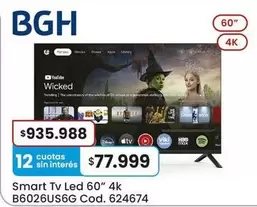 BGH - Smart Tv Led 60" 4k B6026US6G