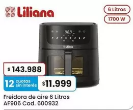 Liliana - Freidora de aire 6 Litros AF906 Cod. 600932
