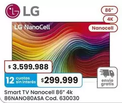 LG - Smart TV Nanocell 86" 4k 86NANO80ASA