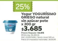X$ - YOGUR
GRIEGO natural sin az
car pote