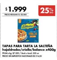 X$ - TAPAS PARA TORTA HOJALDREADAS/CRIOLLA/BALANCE