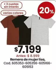Remera de mujer lisa