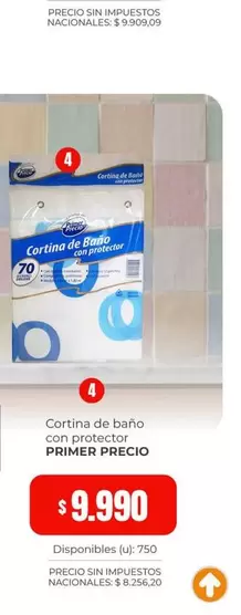 Primer Precio - Cortina de ba
con protector