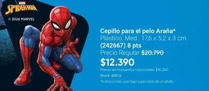 Spiderman - Cepillo para el pelo Araña (242667)