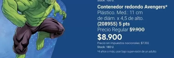 Avengers - Contenedor redondo (208955)