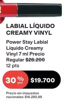 Off - LABIAL LÍQUIDO CREAMY VINYL