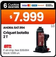 Criquet botella 2 T