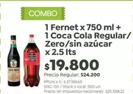 Coca cola - Fernet + Coca Cola Regular/Zero/sin azúcar