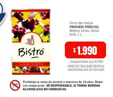 Primer - Vino de mesa Bistro