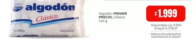 Primer Precio - Algodón Clásico