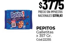 Pepitos - Galletitas x 357 Gr. Cód:22255
