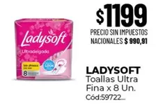 Ladysoft - Toallas Ultra Fina x 8 Un.