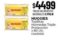 Huggies - Toallitas Húmedas Triple Protección x 80 Un. Cód:50532