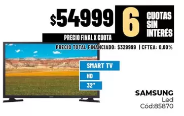 Samsung - SMART TV HD 32" Cód:85870