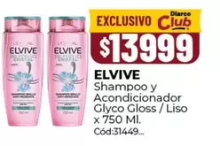 Elvive - Shampoo y Acondicionador Glyco Gloss / Liso x 750 Ml. Cód:31449