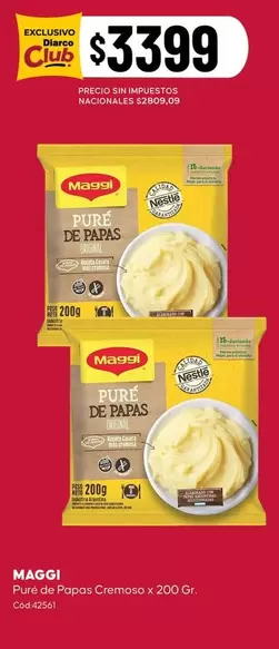 Maggi - Puré de Papas Cremoso x 200 Gr