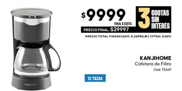 X$ - Cafetera de Filtro Cod 73447