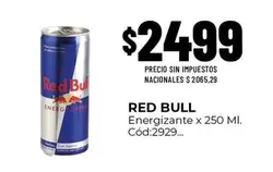 Red Bull - Energizante x 250 Ml. Cód:2929