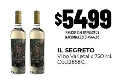 X$ - Vino Varietal x 750 Ml. Cód:28580