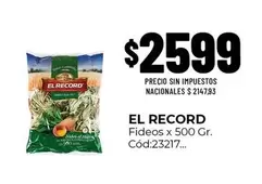 X$ - Fideos x 500 Gr. Cód:23217