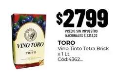 Toro - Vino Tinto Tetra Brick x 1 Lt.
