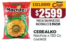 X$ - Nachos Cerealco Cód:9633