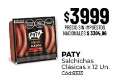 Paty - Salchichas Clásicas x 12 Un.