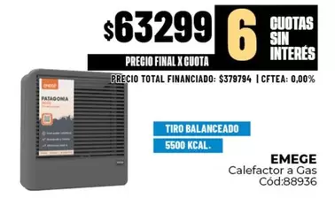 Patagonia - Calefactor a Gas Cód:88936