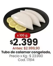 X$ - Tubo de calamar congelado