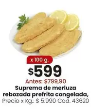 X$ - Suprema de merluza rebozada prefrita congelada